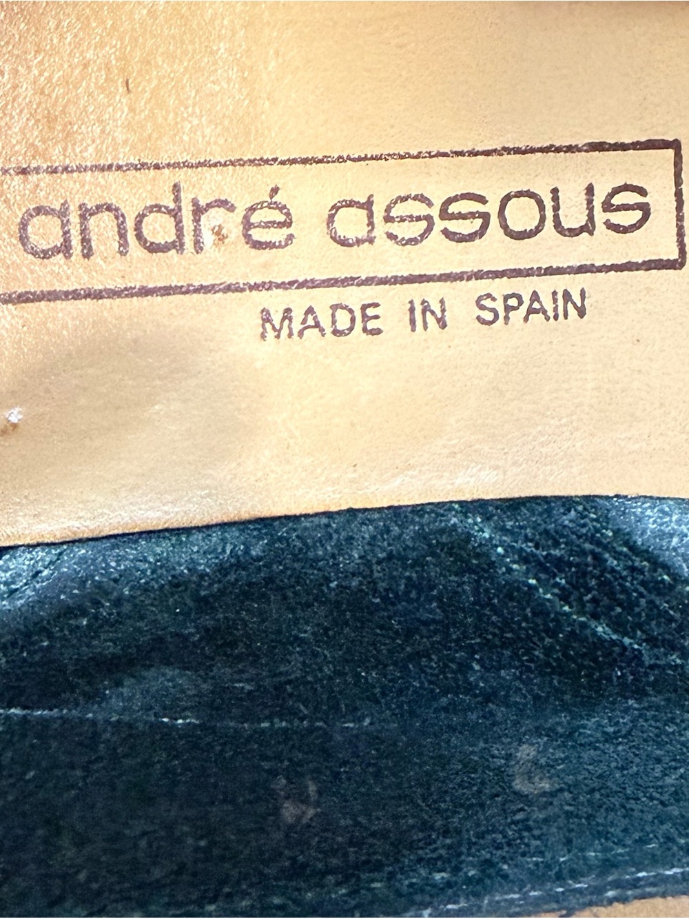 andre assous Hunter Green suede Oxford flats shoes sz 7 EUC designer - Picture 5 of 6